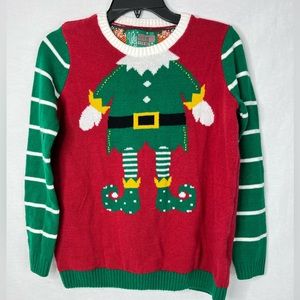 Ugly Christmas Sweater Elf Body Size Small Long Sleeve Funny Holiday Season